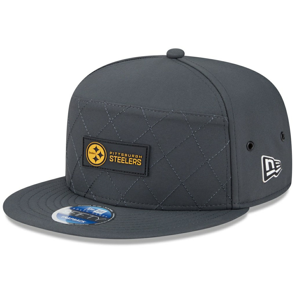 Pittsburgh Steelers New Era 2025 Sideline Cold Weather Split Panel 9FIFTY Snapback Hat - Charcoal for sale