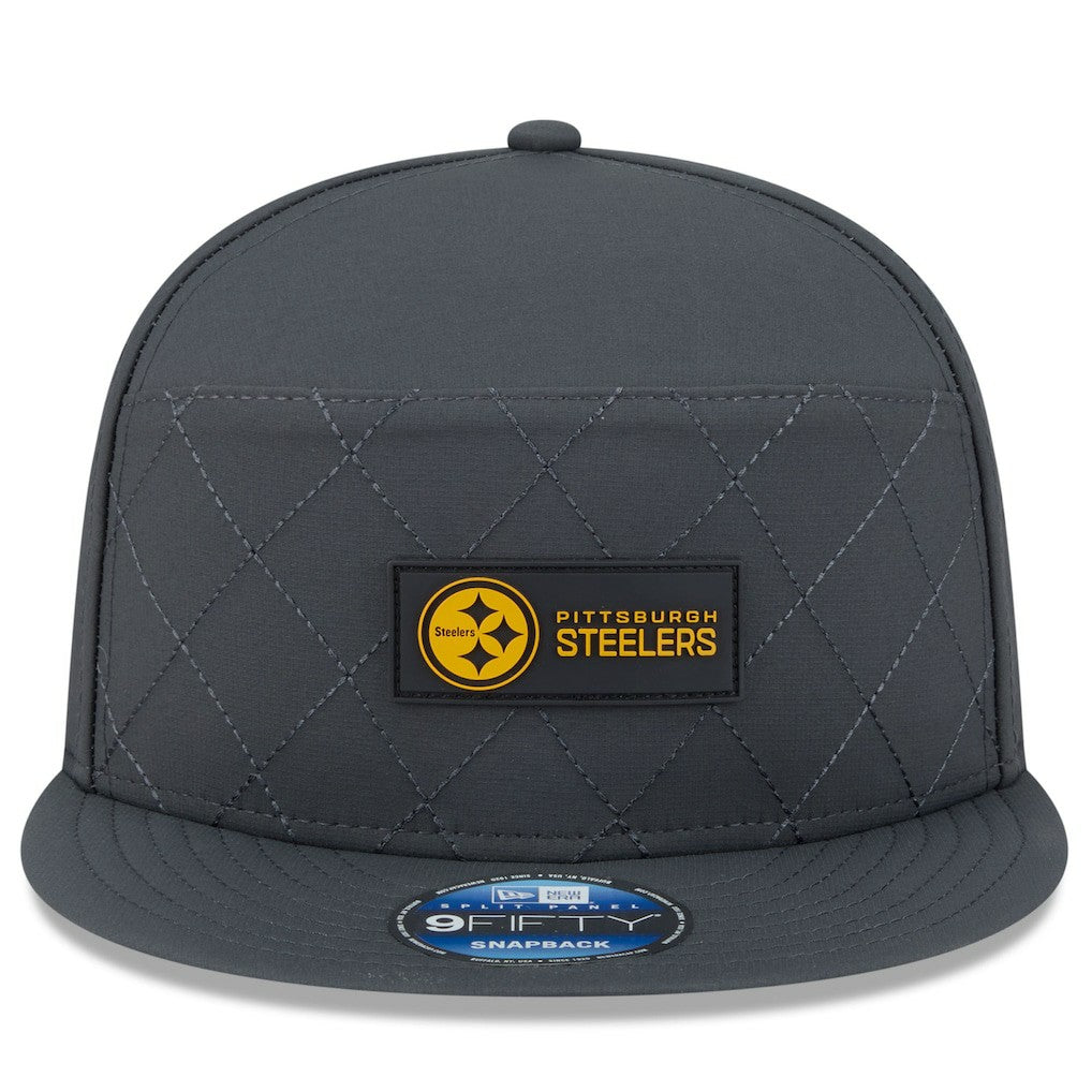 Pittsburgh Steelers New Era 2025 Sideline Cold Weather Split Panel 9FIFTY Snapback Hat - Charcoal for sale
