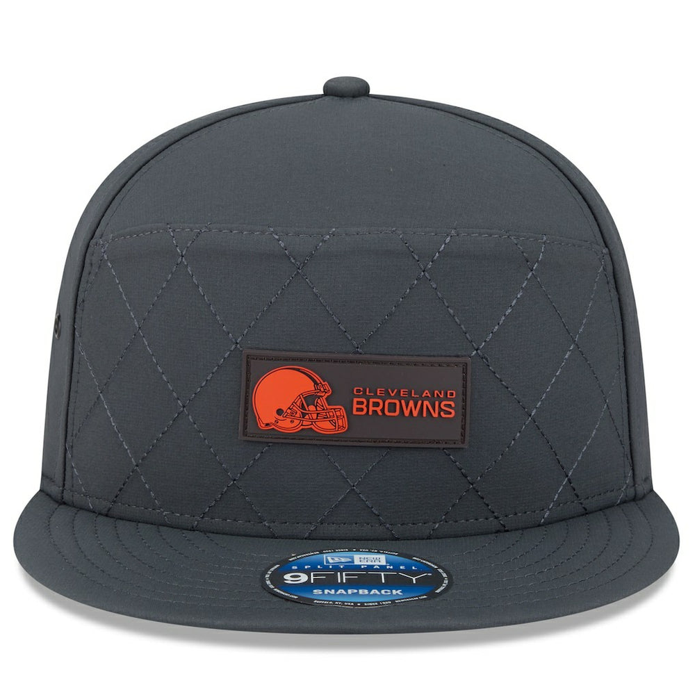 Cleveland Browns New Era 2025 Sideline Cold Weather Split Panel 9FIFTY Snapback Hat - Charcoal outlet
