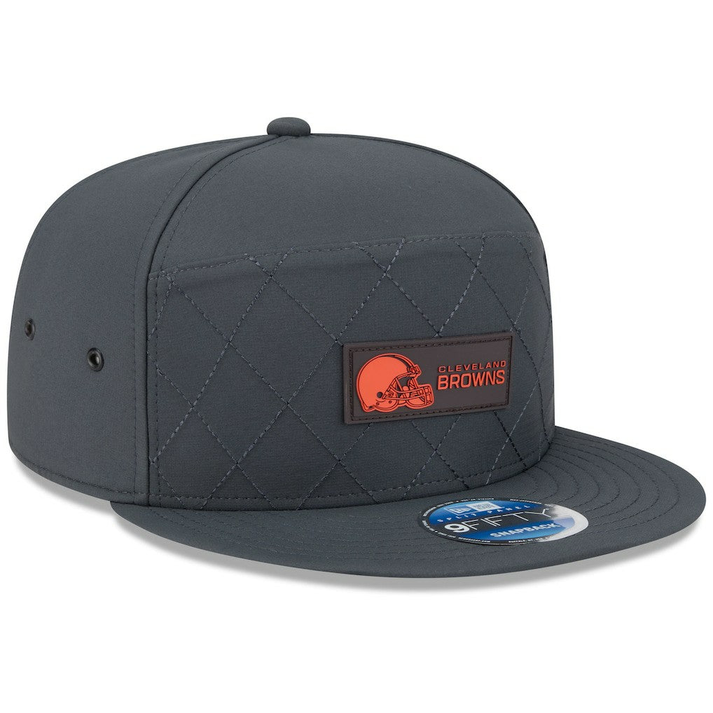 Cleveland Browns New Era 2025 Sideline Cold Weather Split Panel 9FIFTY Snapback Hat - Charcoal outlet