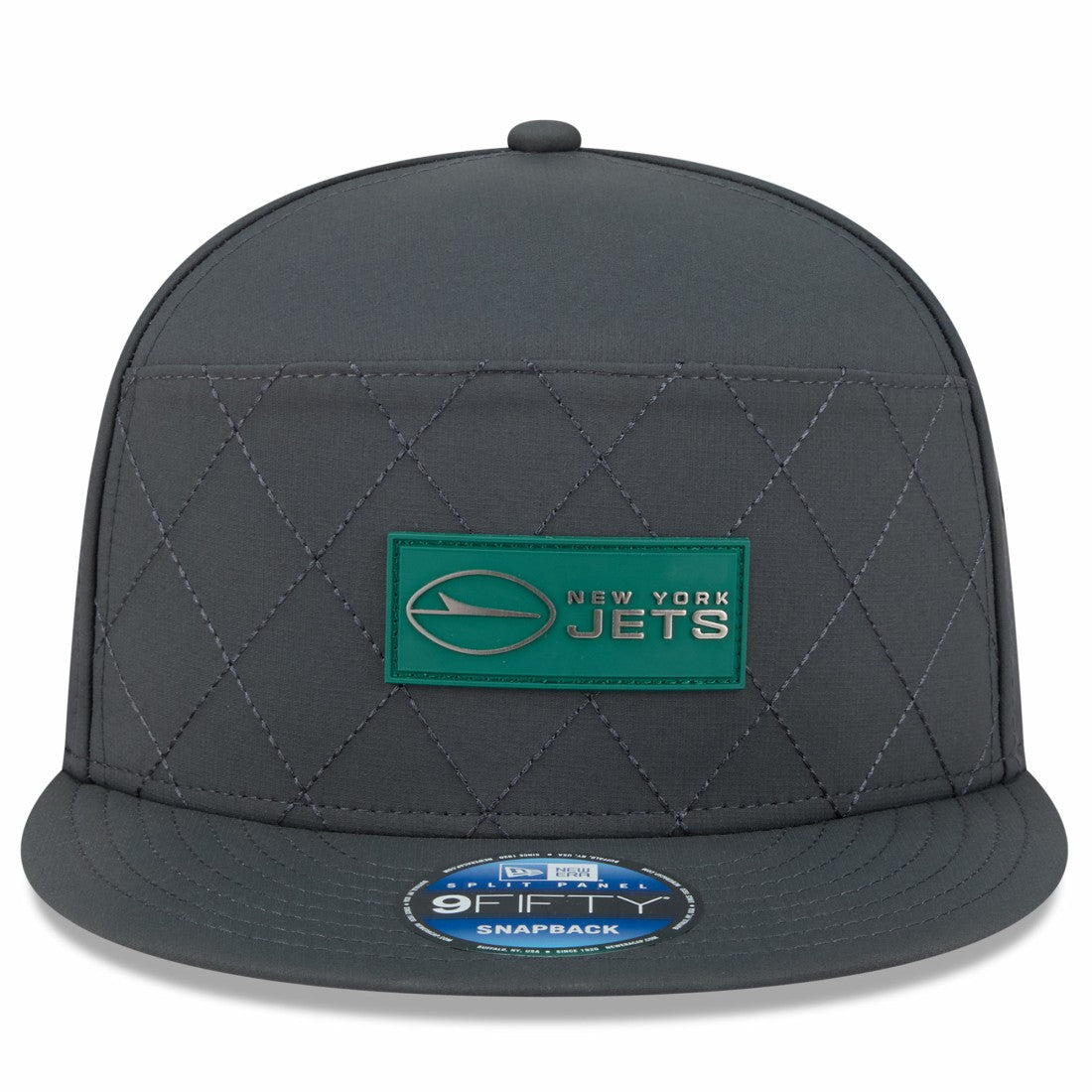 New York Jets New Era 2025 Sideline Cold Weather Split Panel 9FIFTY Snapback Hat - Charcoal on sale