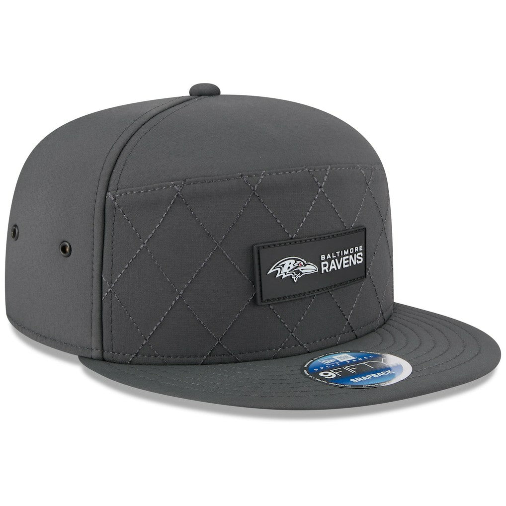 Baltimore Ravens New Era 2025 Sideline Cold Weather Split Panel 9FIFTY Snapback Hat - Charcoal sale