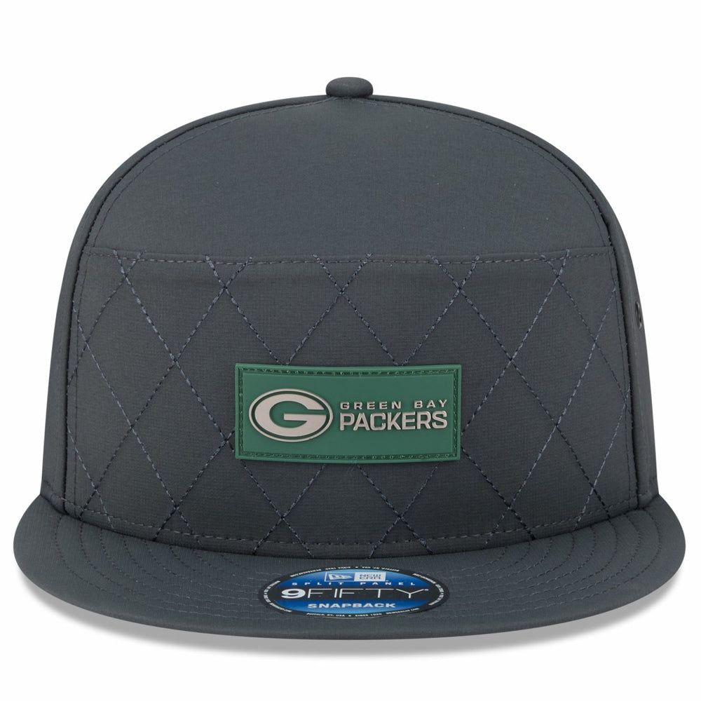 Green Bay Packers New Era 2025 Sideline Cold Weather Split Panel 9FIFTY Snapback Hat - Charcoal sale
