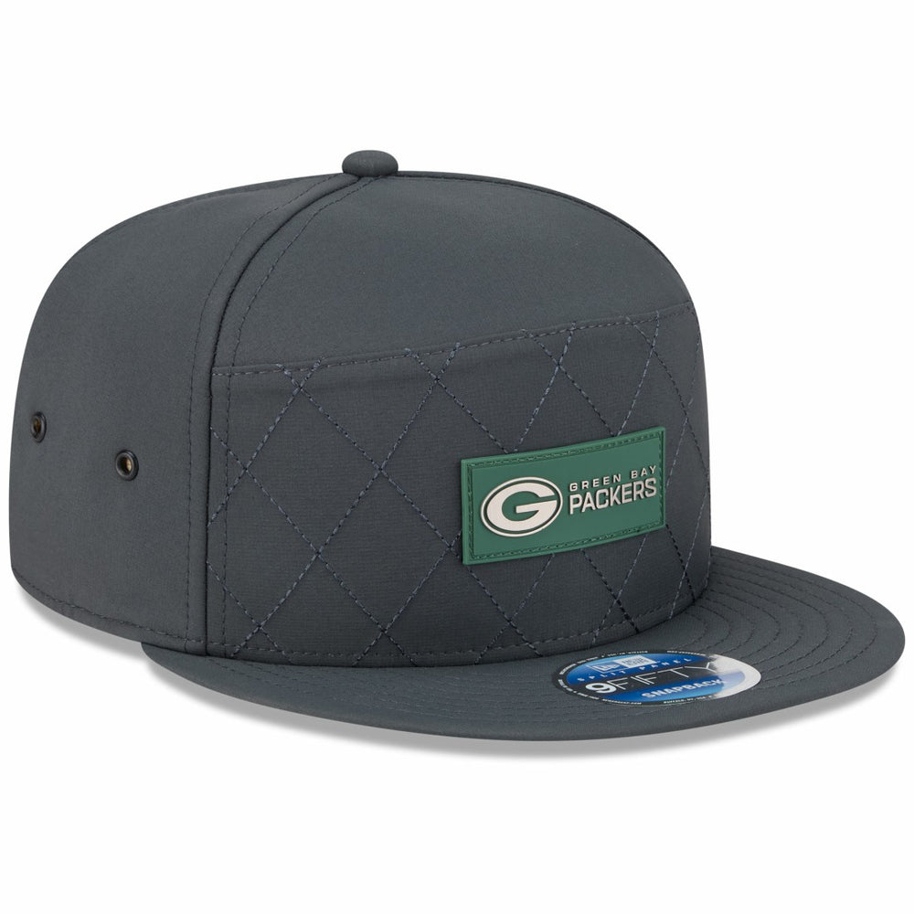 Green Bay Packers New Era 2025 Sideline Cold Weather Split Panel 9FIFTY Snapback Hat - Charcoal sale