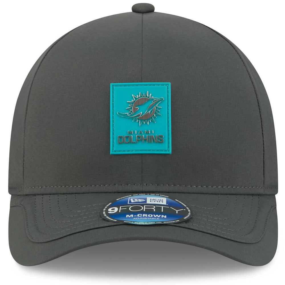 Miami Dolphins New Era 2025 Sideline Cold Weather 9FORTY M-Crown Adjustable Hat - Charcoal on sale