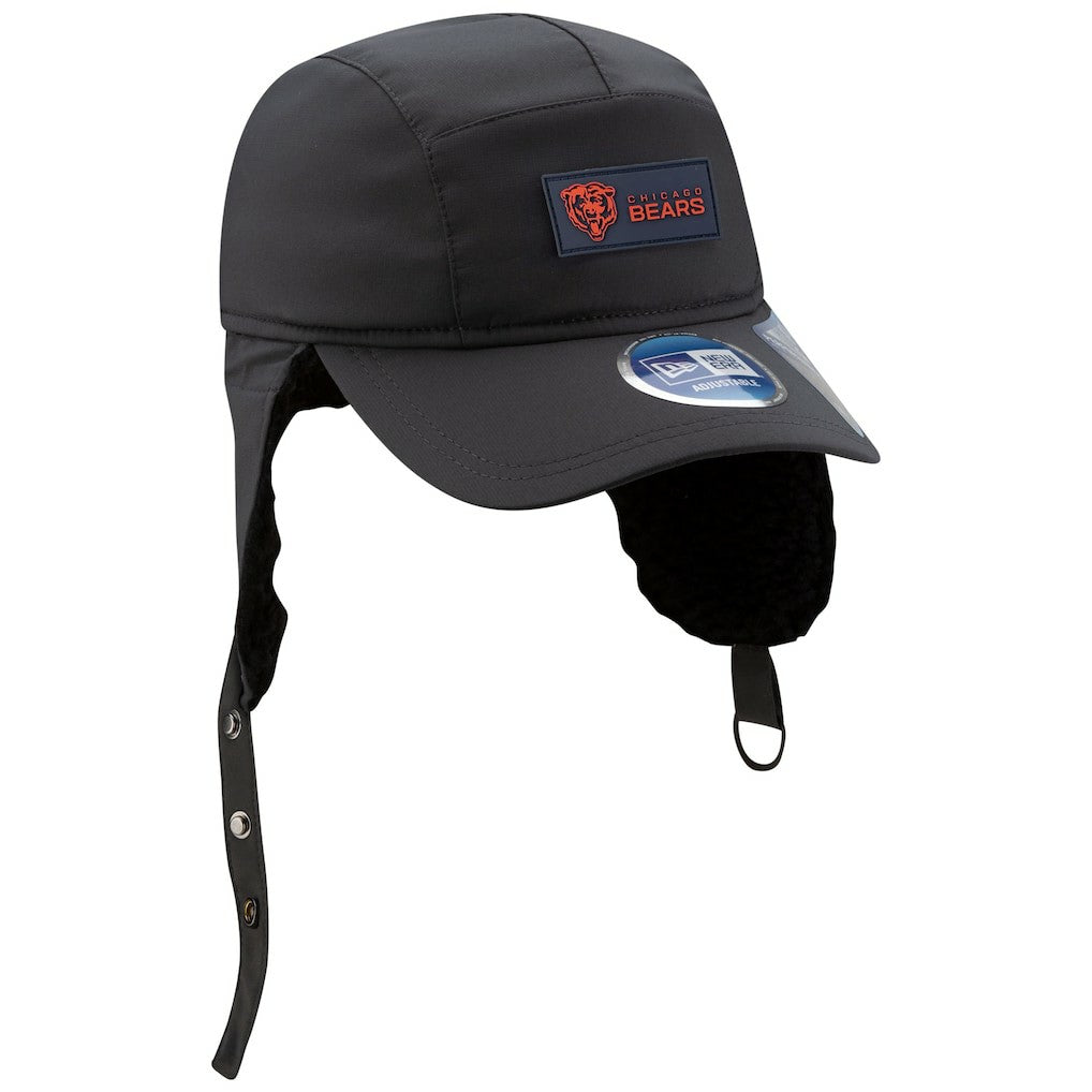Chicago Bears New Era 2025 Sideline Cold Weather Runner Dog Ear Adjustable Hat - Charcoal for sale