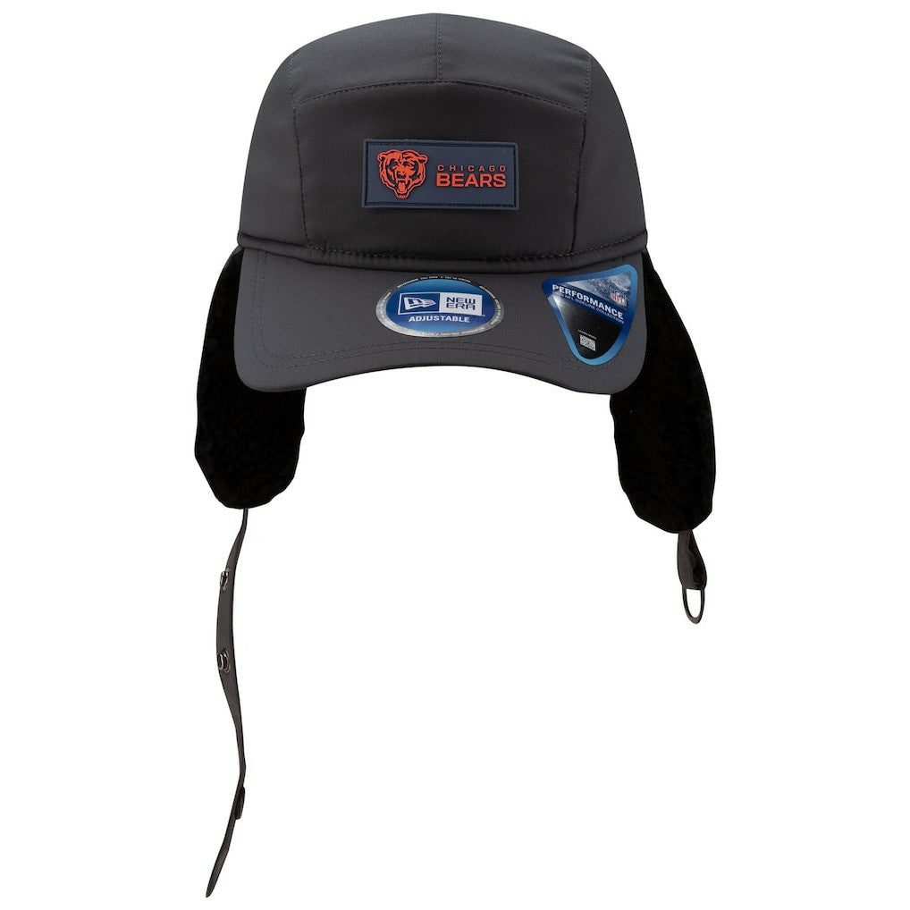 Chicago Bears New Era 2025 Sideline Cold Weather Runner Dog Ear Adjustable Hat - Charcoal for sale