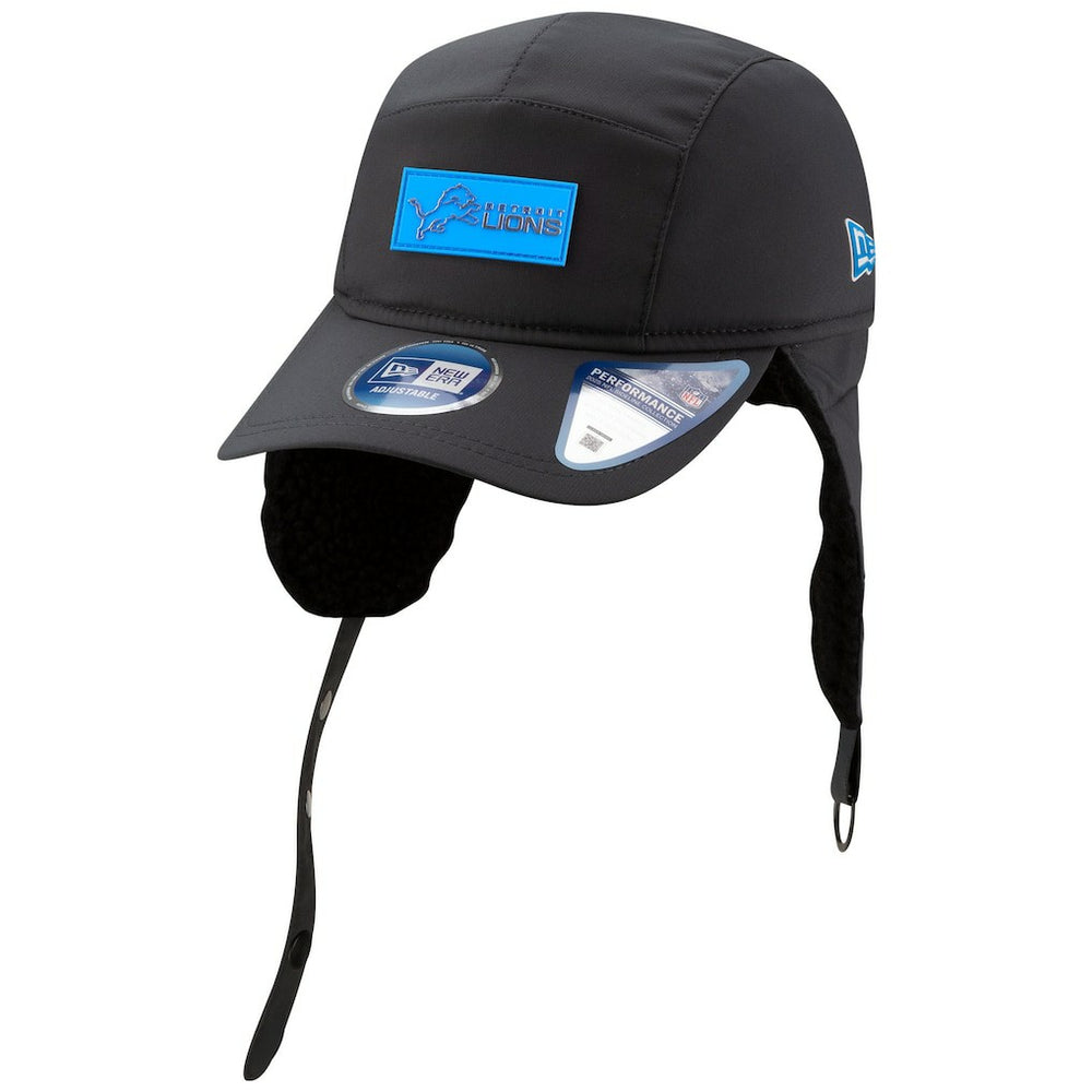 Detroit Lions New Era 2025 Sideline Cold Weather Runner Dog Ear Adjustable Hat - Charcoal discount