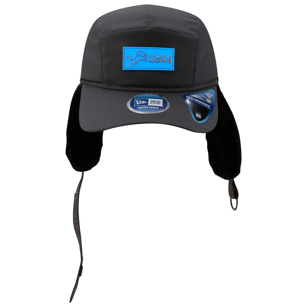 Detroit Lions New Era 2025 Sideline Cold Weather Runner Dog Ear Adjustable Hat - Charcoal discount