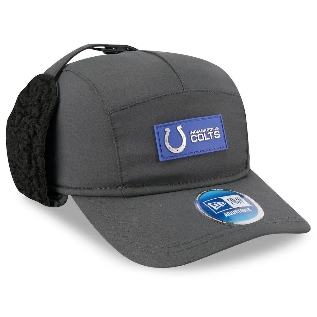 Indianapolis Colts New Era 2025 Sideline Cold Weather Runner Dog Ear Adjustable Hat - Charcoal for sale