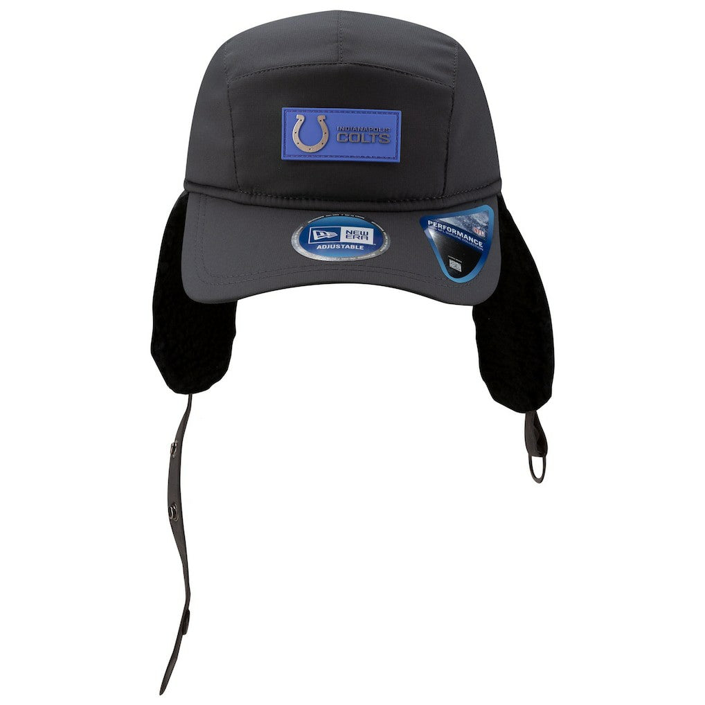Indianapolis Colts New Era 2025 Sideline Cold Weather Runner Dog Ear Adjustable Hat - Charcoal for sale