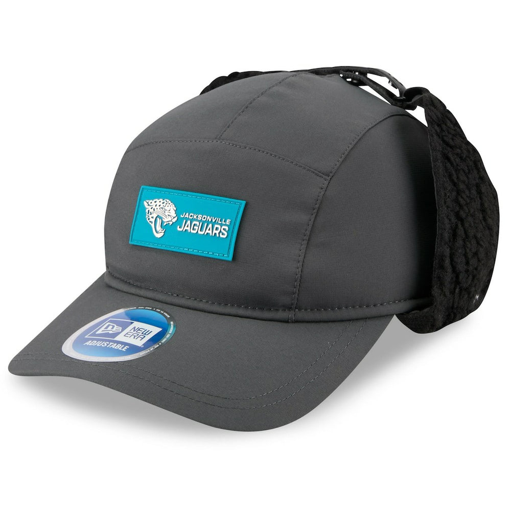 Jacksonville Jaguars New Era 2025 Sideline Cold Weather Runner Dog Ear Adjustable Hat - Charcoal online