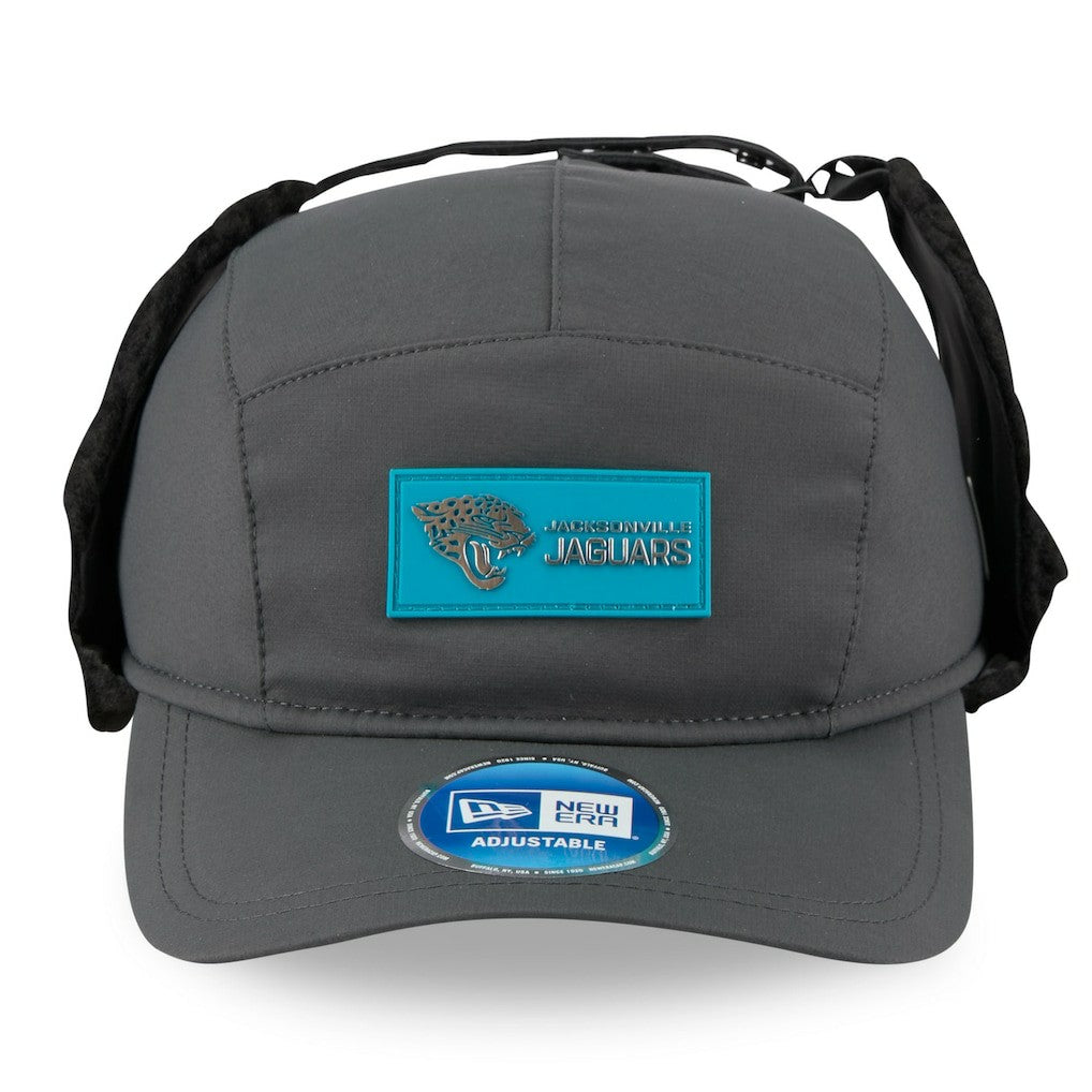 Jacksonville Jaguars New Era 2025 Sideline Cold Weather Runner Dog Ear Adjustable Hat - Charcoal online