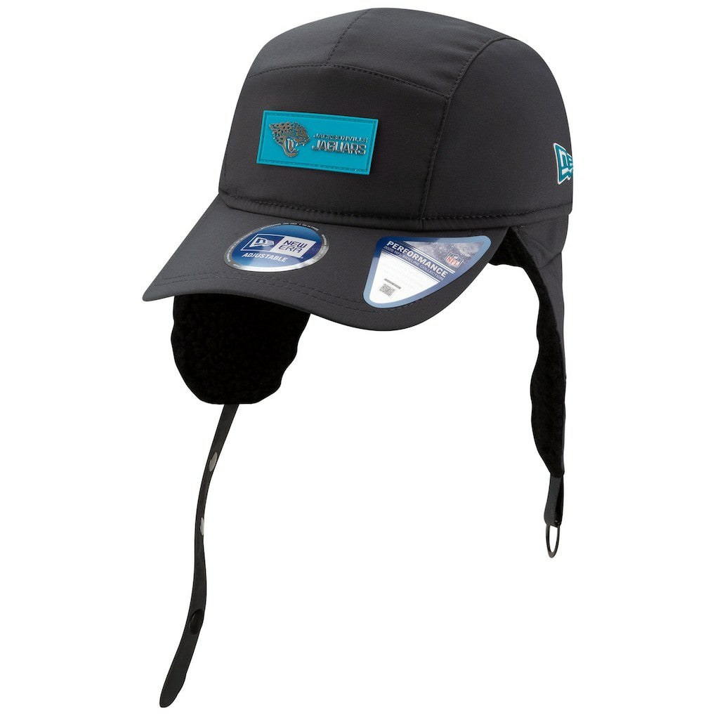 Jacksonville Jaguars New Era 2025 Sideline Cold Weather Runner Dog Ear Adjustable Hat - Charcoal online