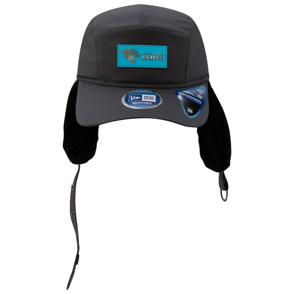 Jacksonville Jaguars New Era 2025 Sideline Cold Weather Runner Dog Ear Adjustable Hat - Charcoal online