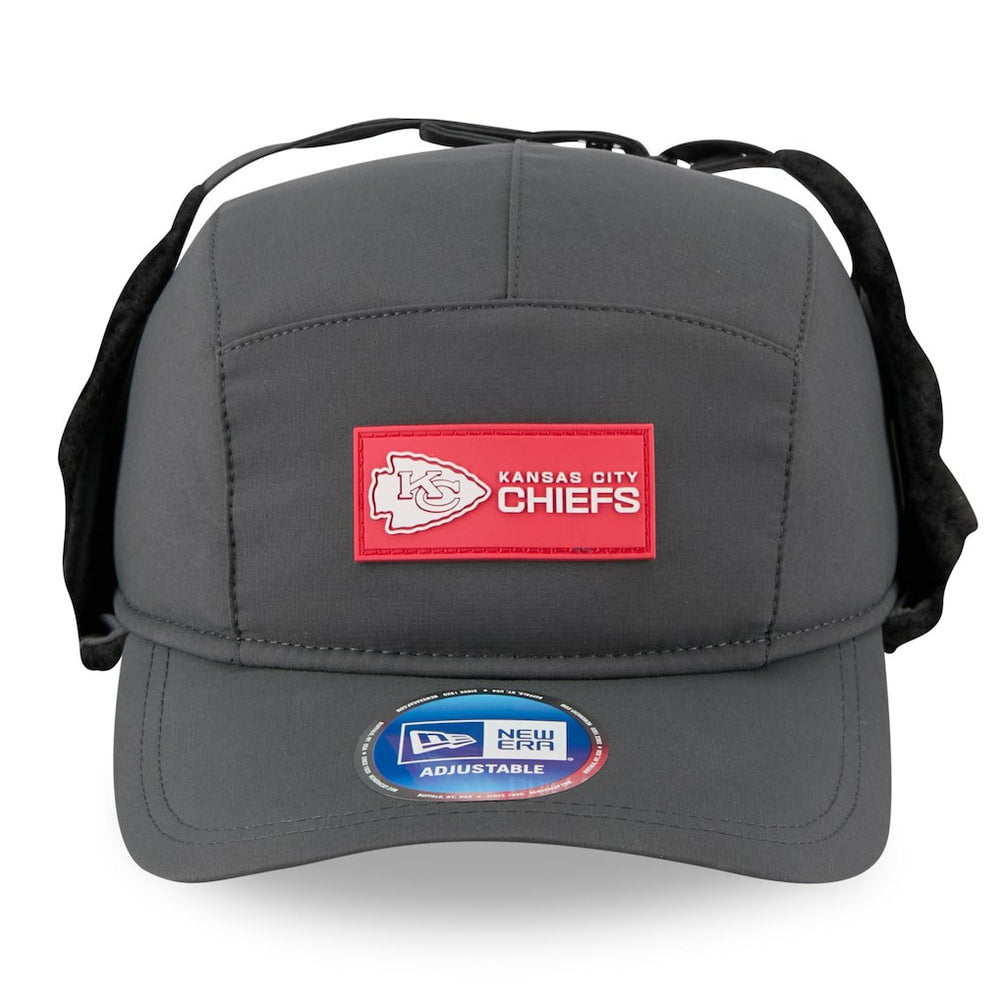 Kansas City Chiefs New Era 2025 Sideline Cold Weather Runner Dog Ear Adjustable Hat - Charcoal cheap