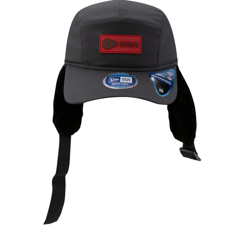 Kansas City Chiefs New Era 2025 Sideline Cold Weather Runner Dog Ear Adjustable Hat - Charcoal cheap