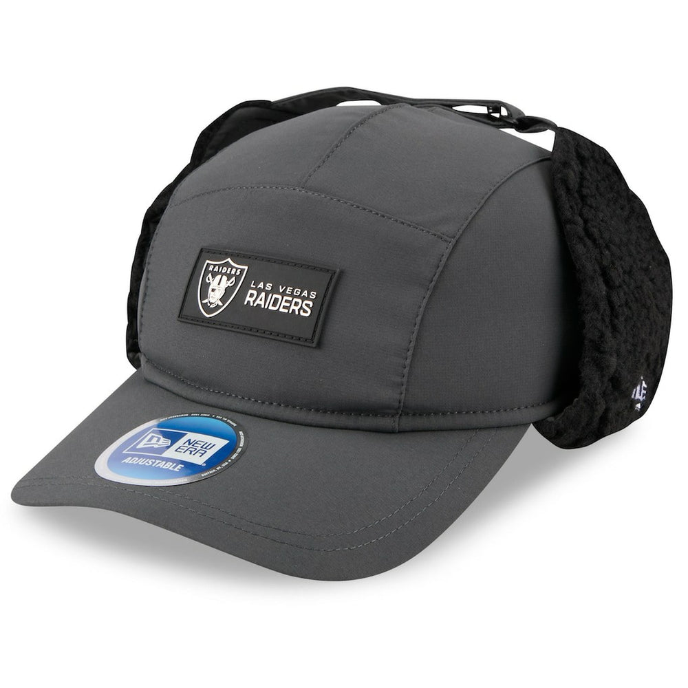 Las Vegas Raiders New Era 2025 Sideline Cold Weather Runner Dog Ear Adjustable Hat - Charcoal cheap