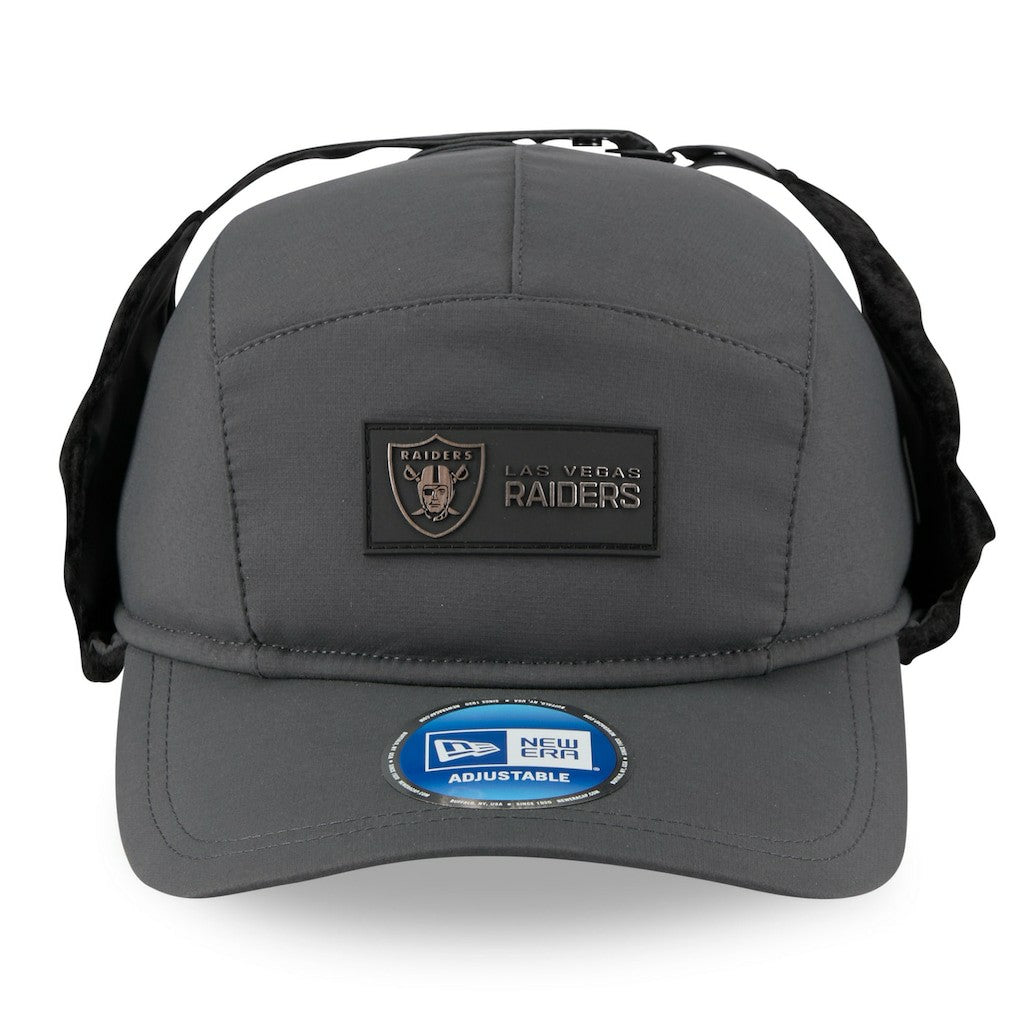 Las Vegas Raiders New Era 2025 Sideline Cold Weather Runner Dog Ear Adjustable Hat - Charcoal cheap