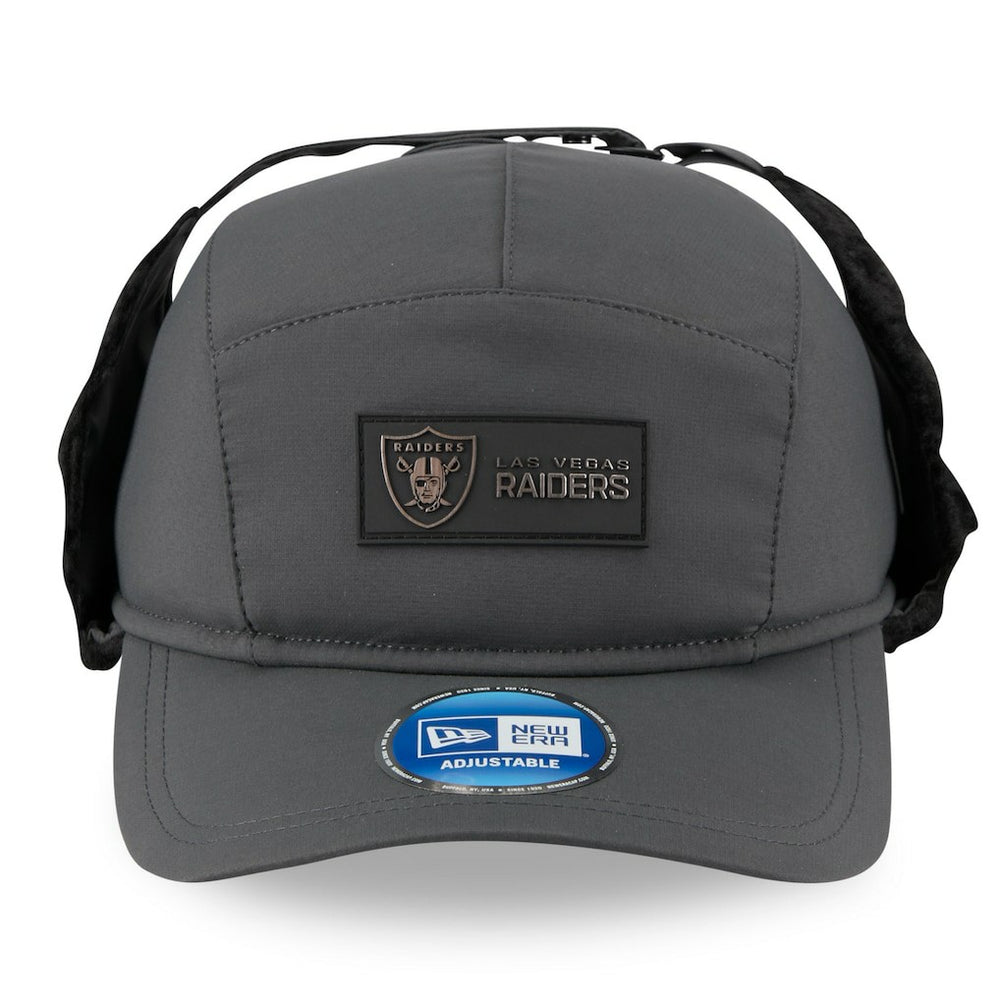 Las Vegas Raiders New Era 2025 Sideline Cold Weather Runner Dog Ear Adjustable Hat - Charcoal cheap
