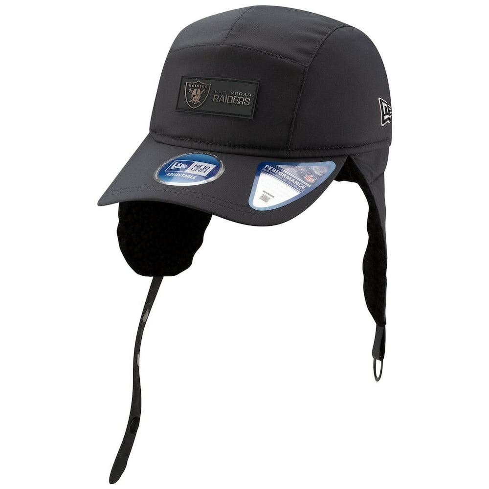 Las Vegas Raiders New Era 2025 Sideline Cold Weather Runner Dog Ear Adjustable Hat - Charcoal cheap