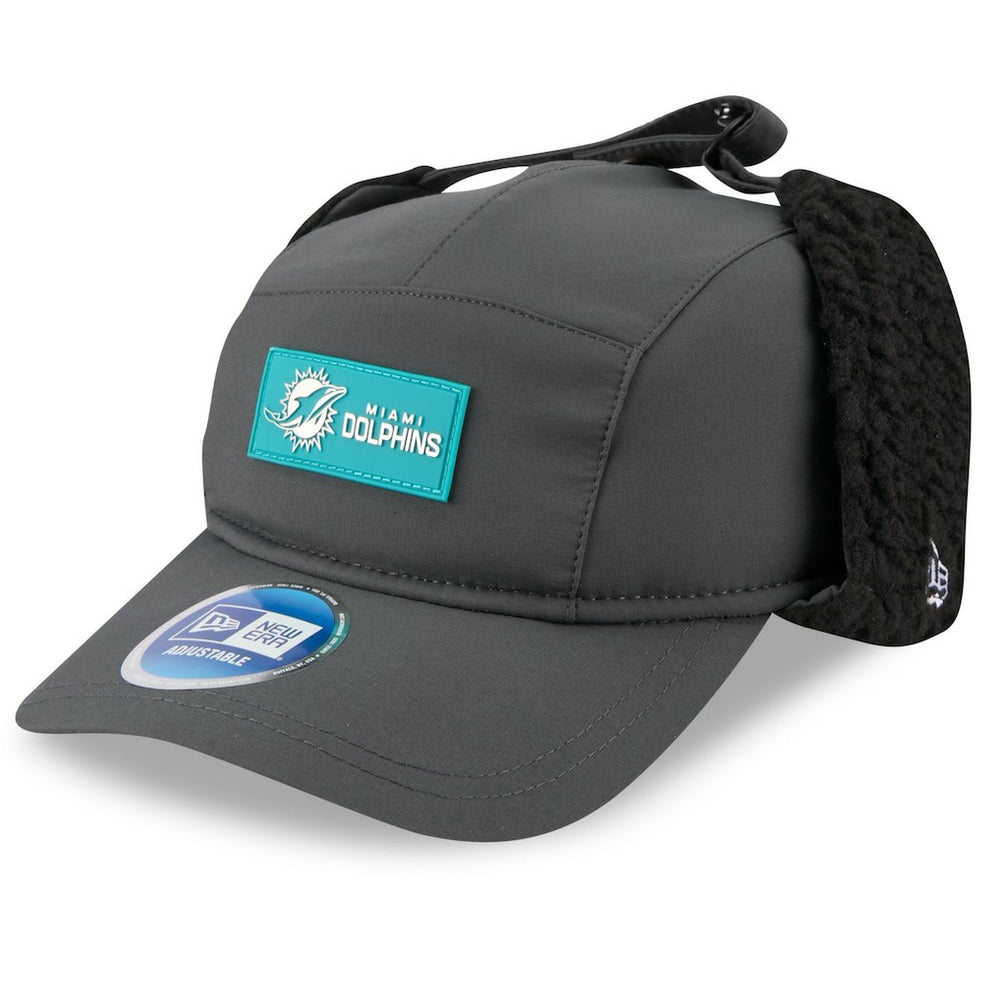 Miami Dolphins New Era 2025 Sideline Cold Weather Runner Dog Ear Adjustable Hat - Charcoal online