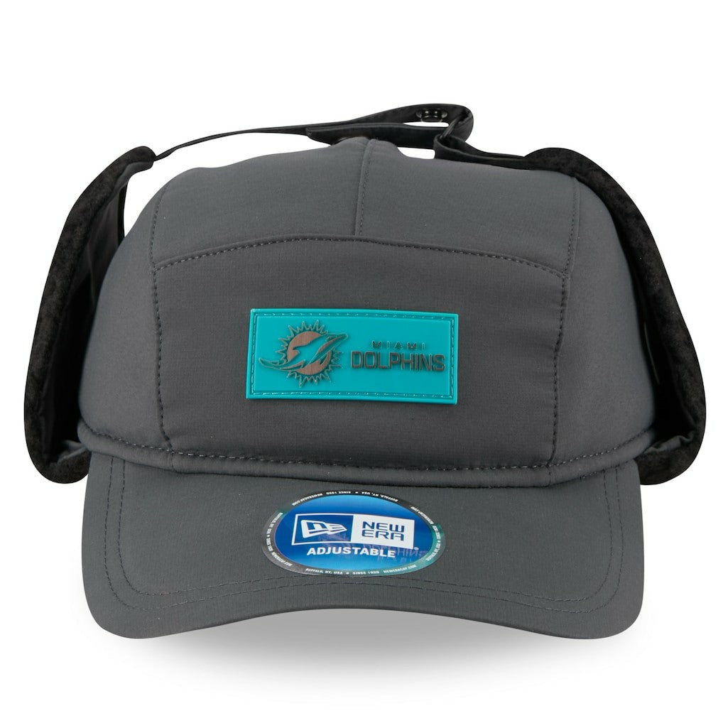 Miami Dolphins New Era 2025 Sideline Cold Weather Runner Dog Ear Adjustable Hat - Charcoal online