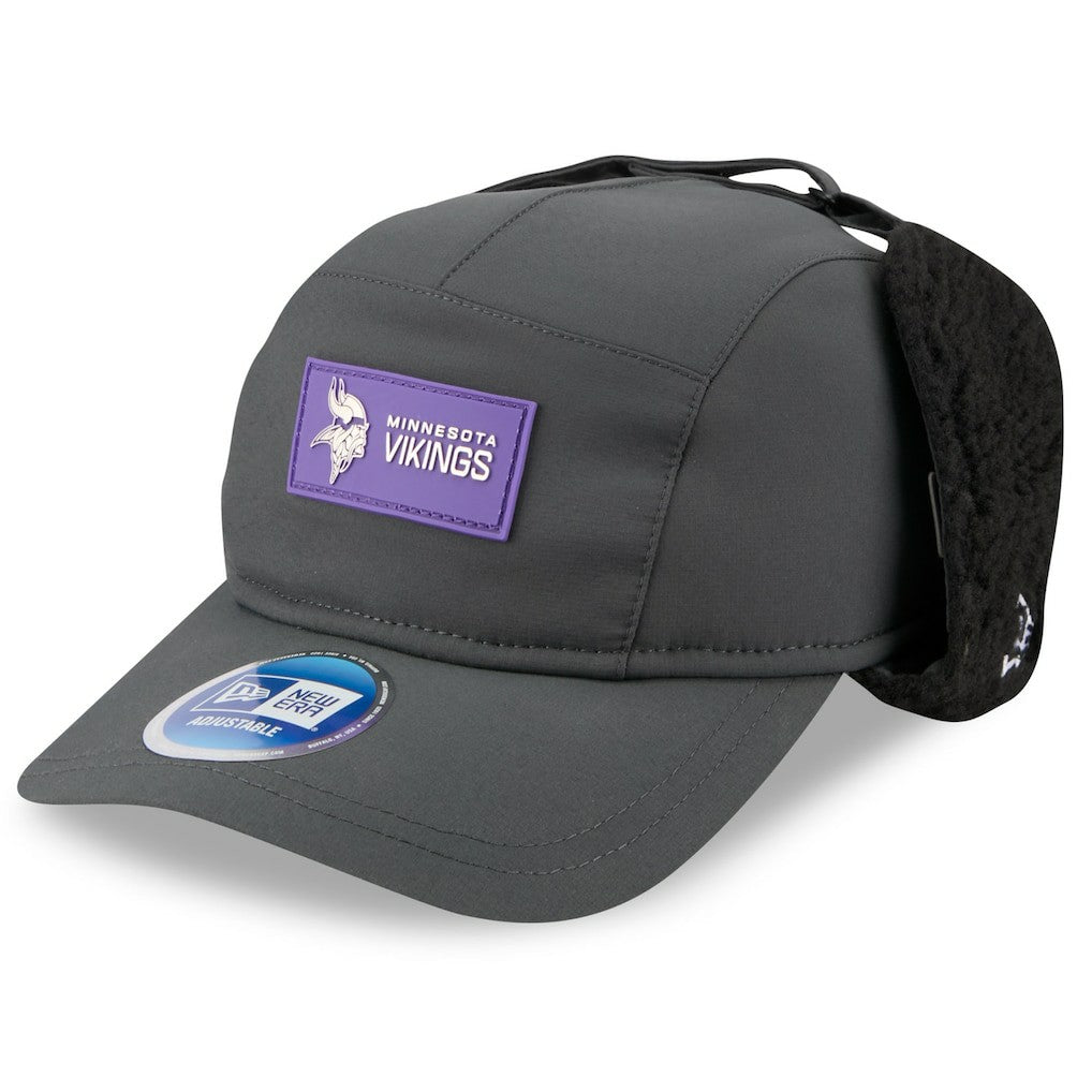 Minnesota Vikings New Era 2025 Sideline Cold Weather Runner Dog Ear Adjustable Hat - Charcoal discount