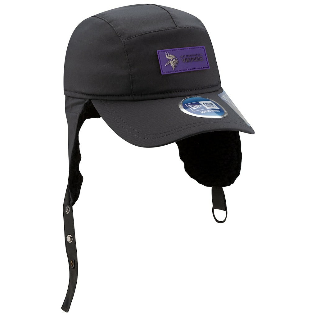Minnesota Vikings New Era 2025 Sideline Cold Weather Runner Dog Ear Adjustable Hat - Charcoal discount