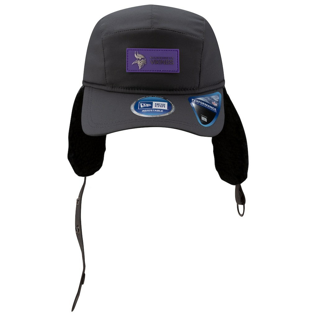 Minnesota Vikings New Era 2025 Sideline Cold Weather Runner Dog Ear Adjustable Hat - Charcoal discount
