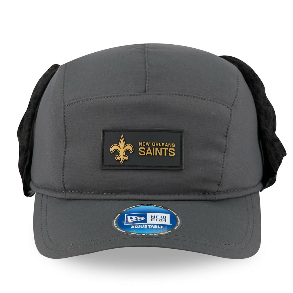 New Orleans Saints New Era 2025 Sideline Cold Weather Runner Dog Ear Adjustable Hat - Charcoal cheap