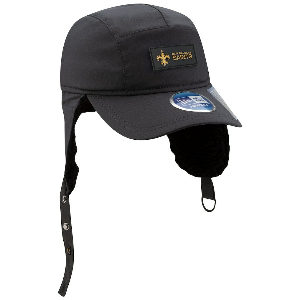 New Orleans Saints New Era 2025 Sideline Cold Weather Runner Dog Ear Adjustable Hat - Charcoal cheap