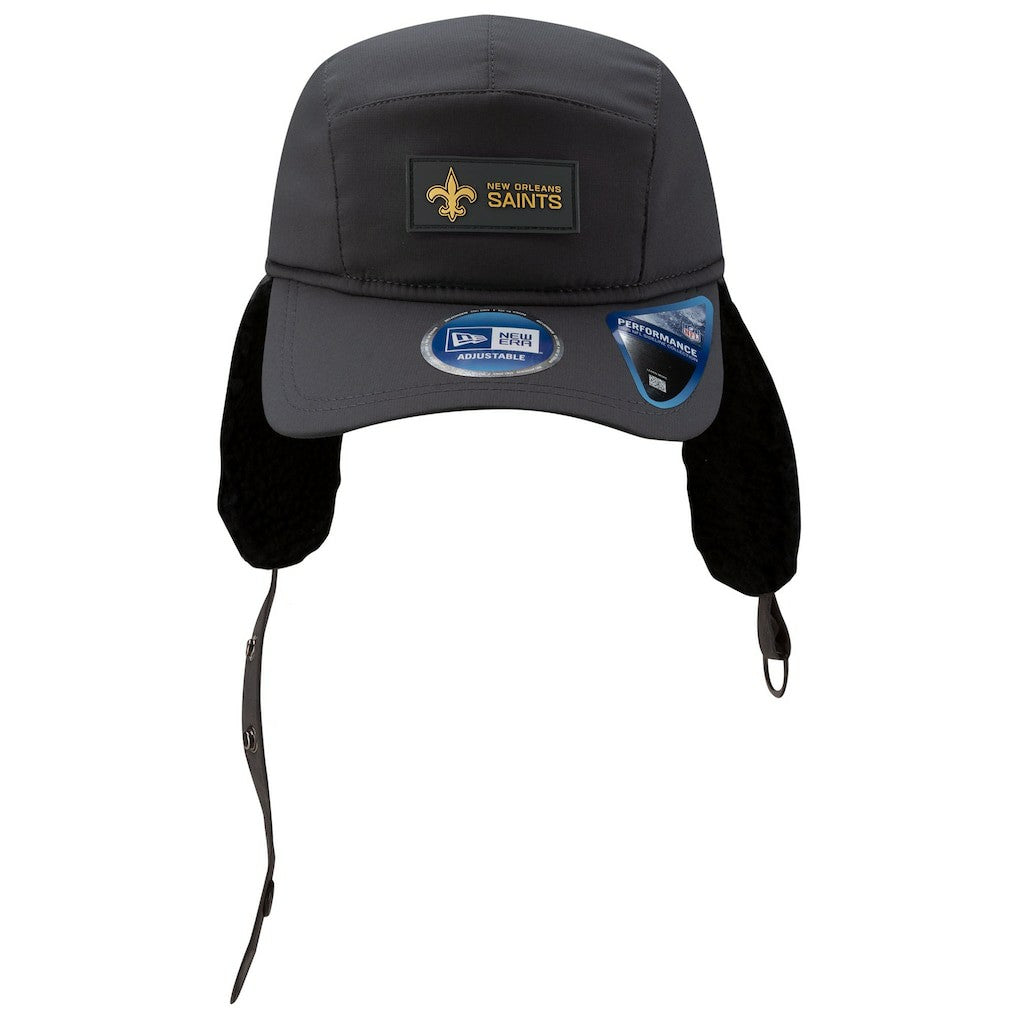New Orleans Saints New Era 2025 Sideline Cold Weather Runner Dog Ear Adjustable Hat - Charcoal cheap