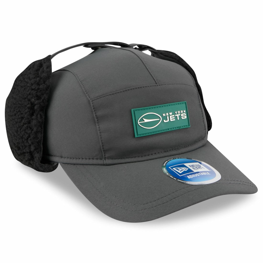 New York Jets New Era 2025 Sideline Cold Weather Runner Dog Ear Adjustable Hat - Charcoal discount