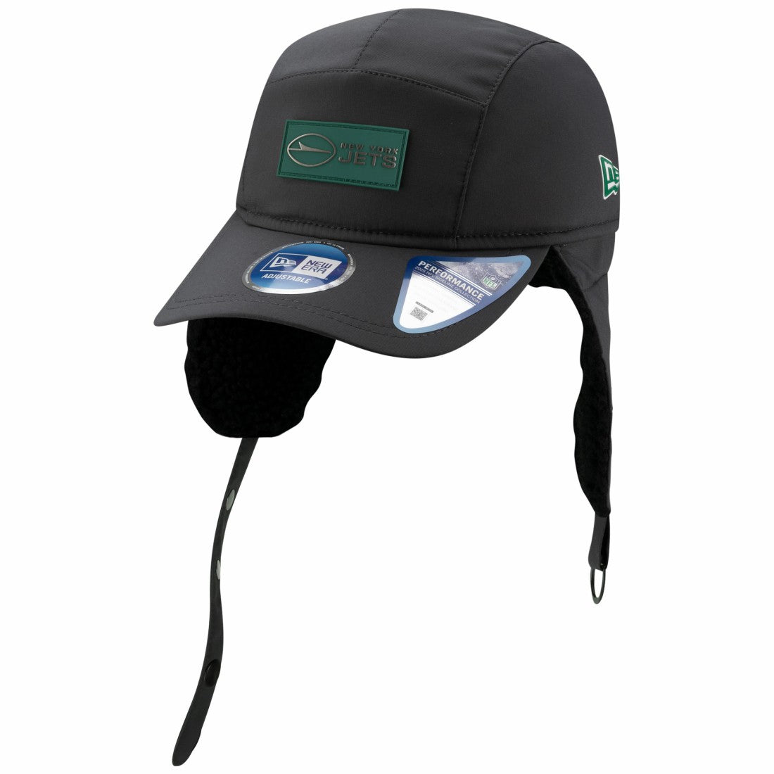 New York Jets New Era 2025 Sideline Cold Weather Runner Dog Ear Adjustable Hat - Charcoal discount