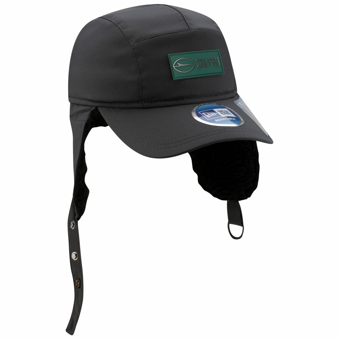New York Jets New Era 2025 Sideline Cold Weather Runner Dog Ear Adjustable Hat - Charcoal discount