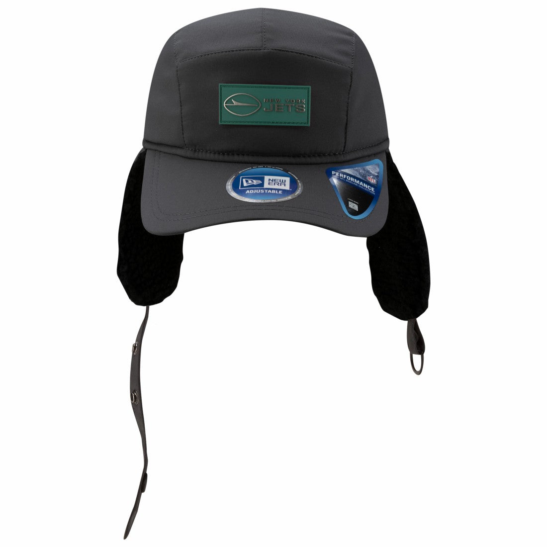 New York Jets New Era 2025 Sideline Cold Weather Runner Dog Ear Adjustable Hat - Charcoal discount