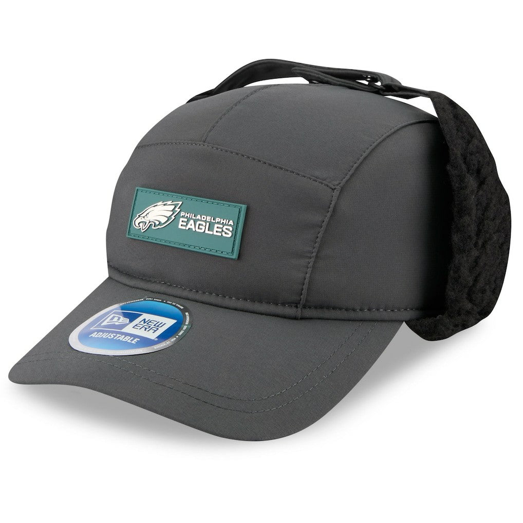 Philadelphia Eagles New Era 2025 Sideline Cold Weather Runner Dog Ear Adjustable Hat - Charcoal for sale