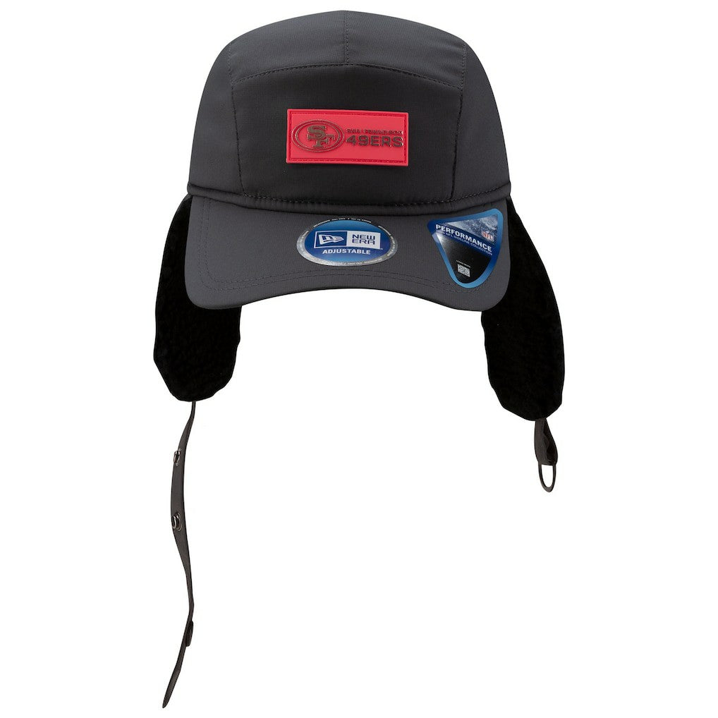 San Francisco 49ers New Era 2025 Sideline Cold Weather Runner Dog Ear Adjustable Hat - Charcoal for sale