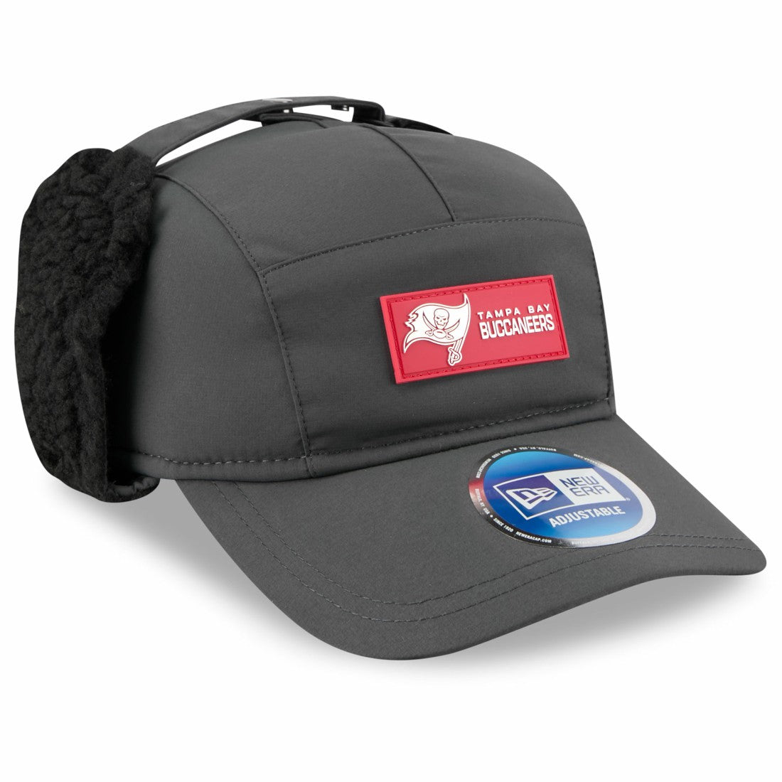 Tampa Bay Buccaneers New Era 2025 Sideline Cold Weather Runner Dog Ear Adjustable Hat - Charcoal online