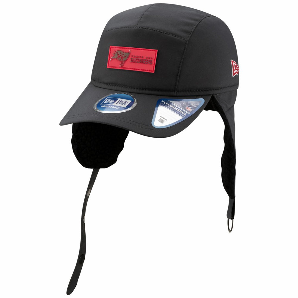 Tampa Bay Buccaneers New Era 2025 Sideline Cold Weather Runner Dog Ear Adjustable Hat - Charcoal online