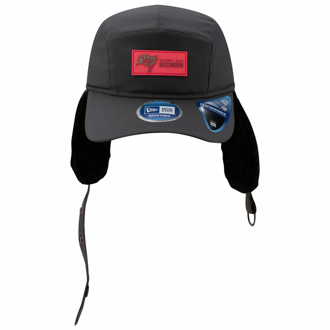 Tampa Bay Buccaneers New Era 2025 Sideline Cold Weather Runner Dog Ear Adjustable Hat - Charcoal online