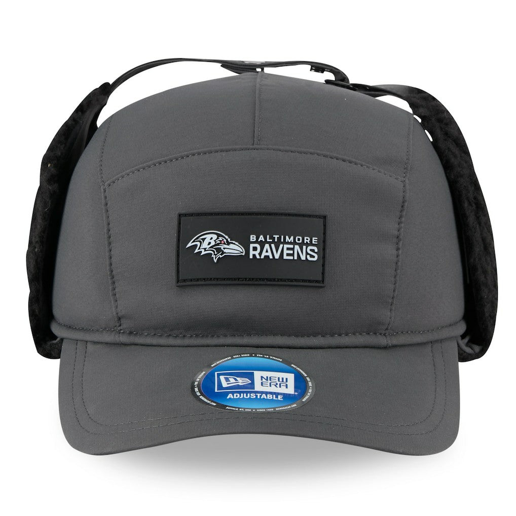 Baltimore Ravens New Era 2025 Sideline Cold Weather Runner Dog Ear Adjustable Hat - Charcoal for sale