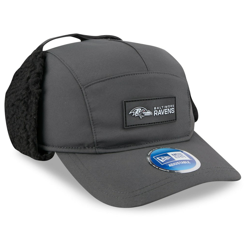 Baltimore Ravens New Era 2025 Sideline Cold Weather Runner Dog Ear Adjustable Hat - Charcoal for sale