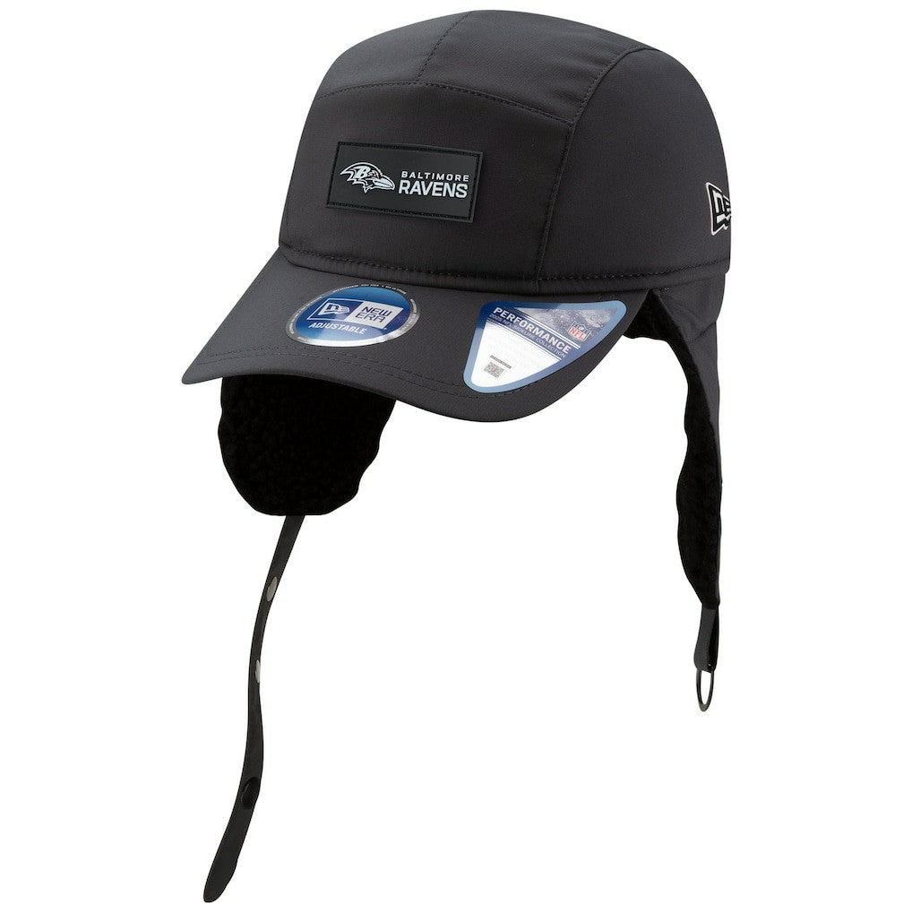 Baltimore Ravens New Era 2025 Sideline Cold Weather Runner Dog Ear Adjustable Hat - Charcoal for sale