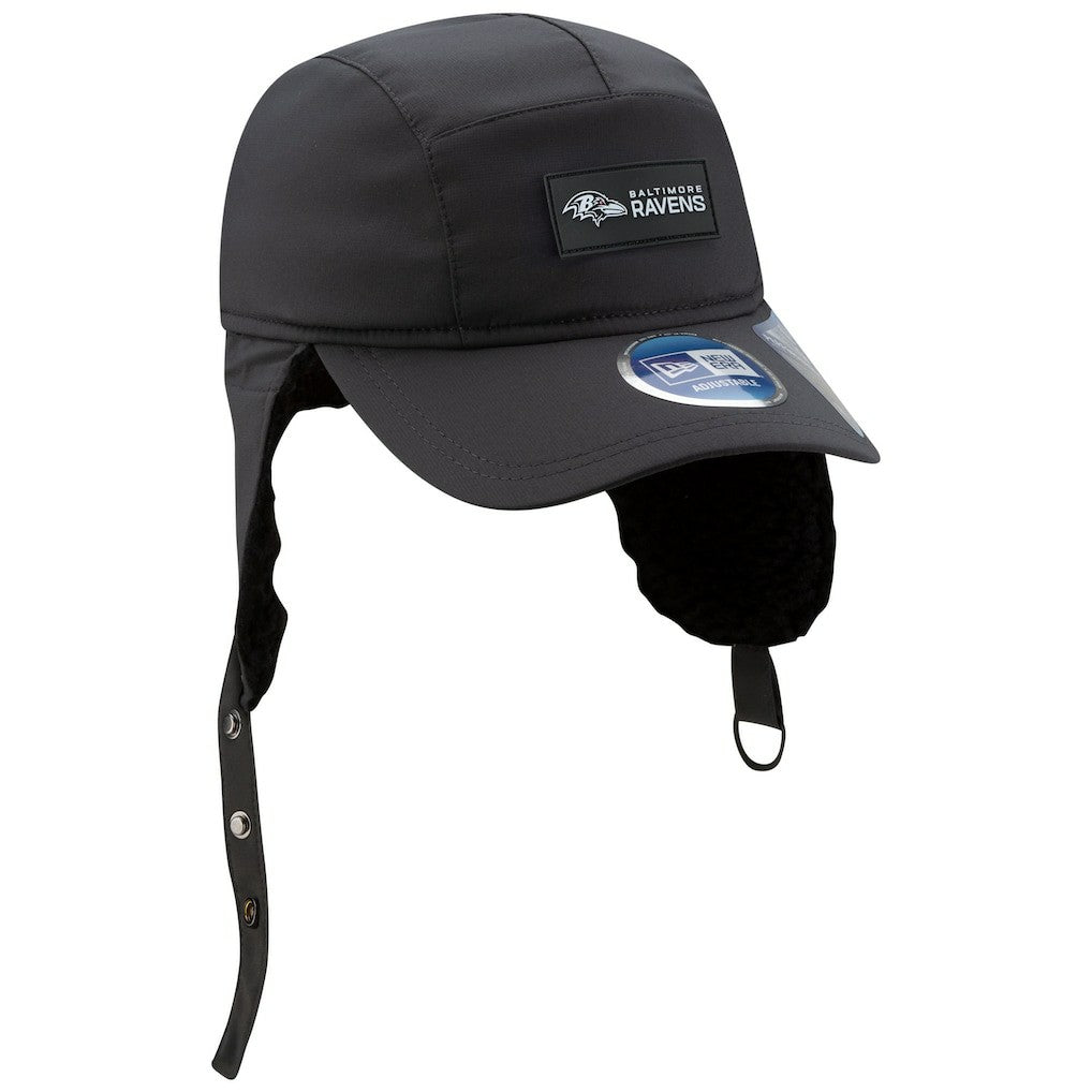 Baltimore Ravens New Era 2025 Sideline Cold Weather Runner Dog Ear Adjustable Hat - Charcoal for sale