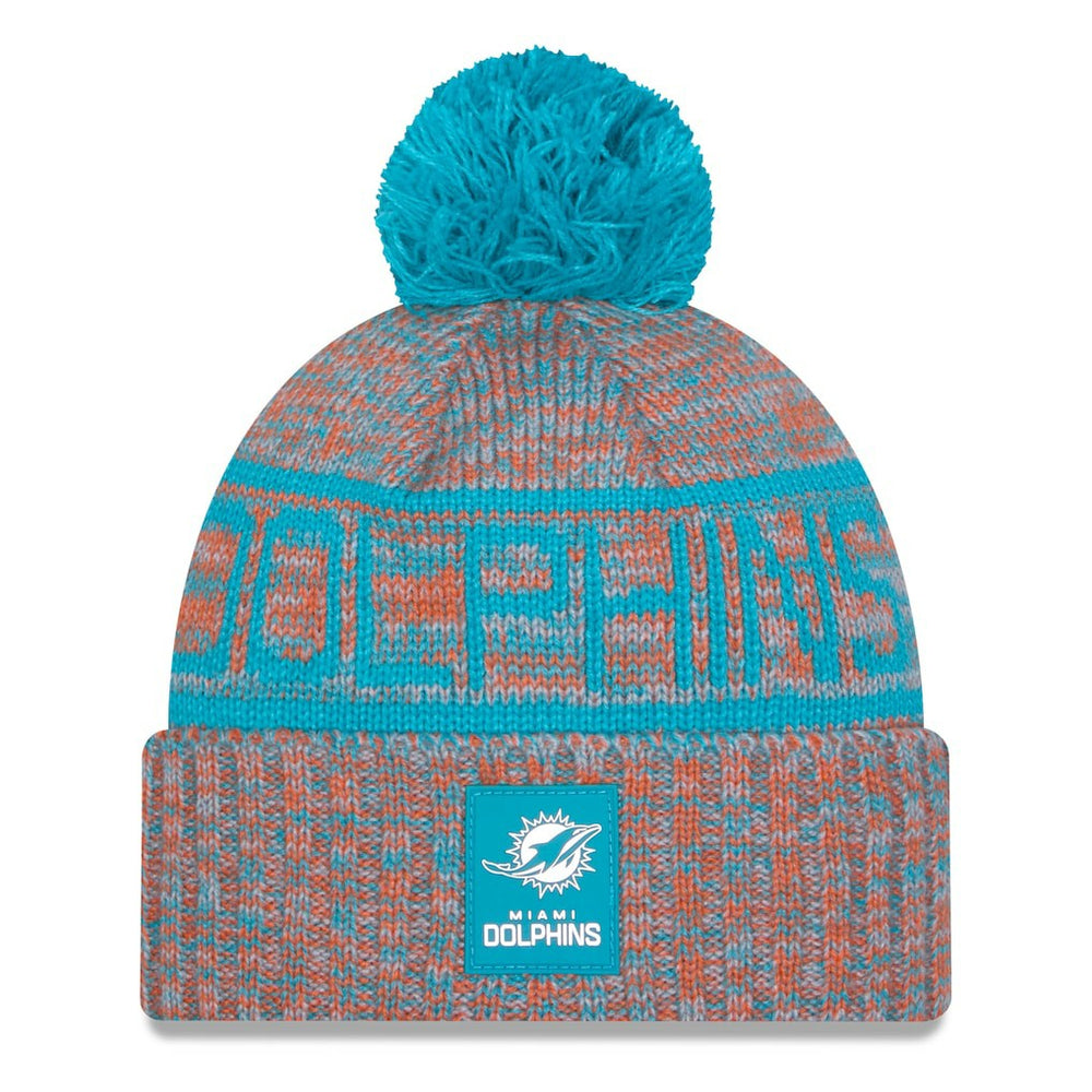 Miami Dolphins New Era 2025 Sideline Cold Weather Cuffed Knit Hat with Pom - Orange discount