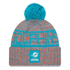 Miami Dolphins New Era 2025 Sideline Cold Weather Cuffed Knit Hat with Pom - Orange discount