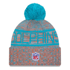 Miami Dolphins New Era 2025 Sideline Cold Weather Cuffed Knit Hat with Pom - Orange discount