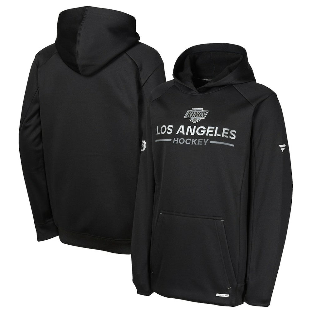Los Angeles Kings Fanatics Youth Authentic Pro Rink Raglan Hoodie - Black Hoodies